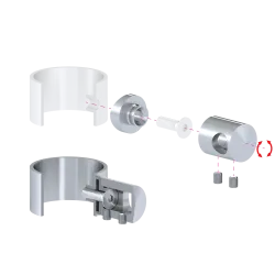 Držiak tyče ø 16 mm na trubku ø 48,3 mm, brúsená AISI 304 Držiak tyče ø 16 mm na trubku ø 48,3 mm, brúsená AISI 304